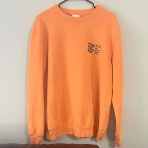 H&M Orange Crewneck Sweater with Graphic